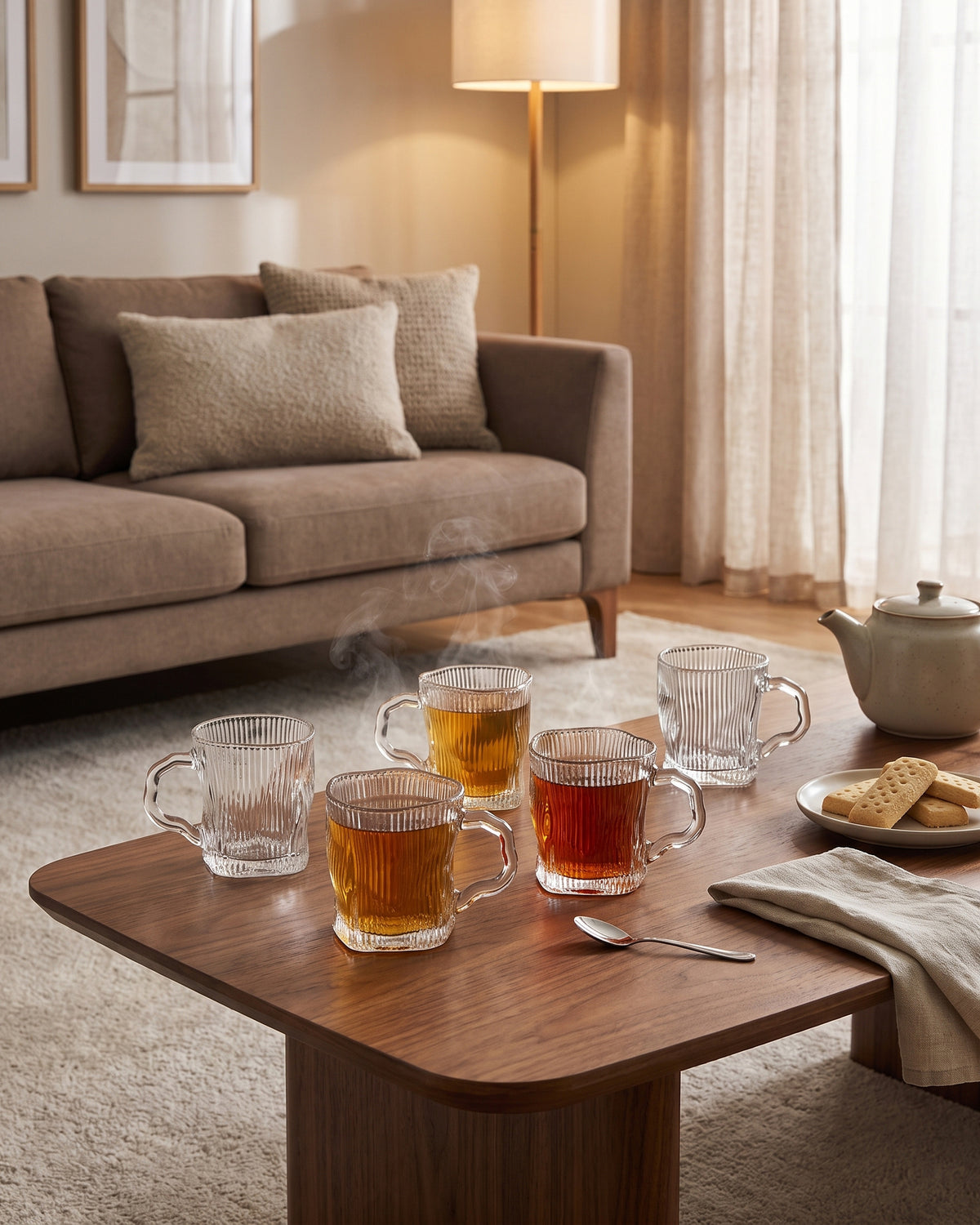 Diamond Clear Lines - Mug Glas - 6 Stuks