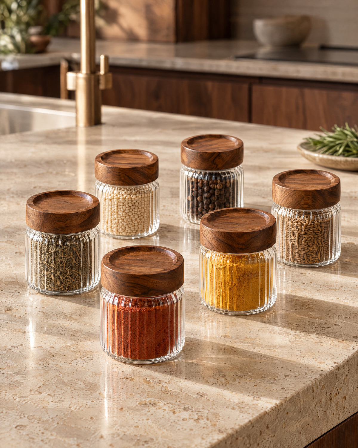 Uzay baharat kavanozları rible | 6 adet | 9 cm