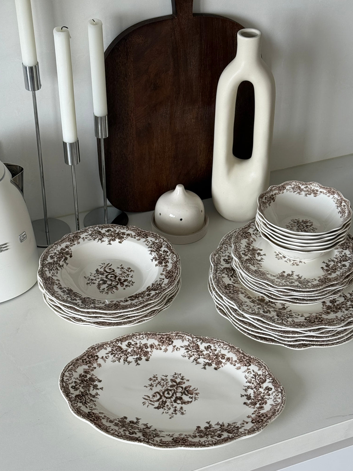 Vintage - Yemek Takımı - 25 Parça - Taupe
