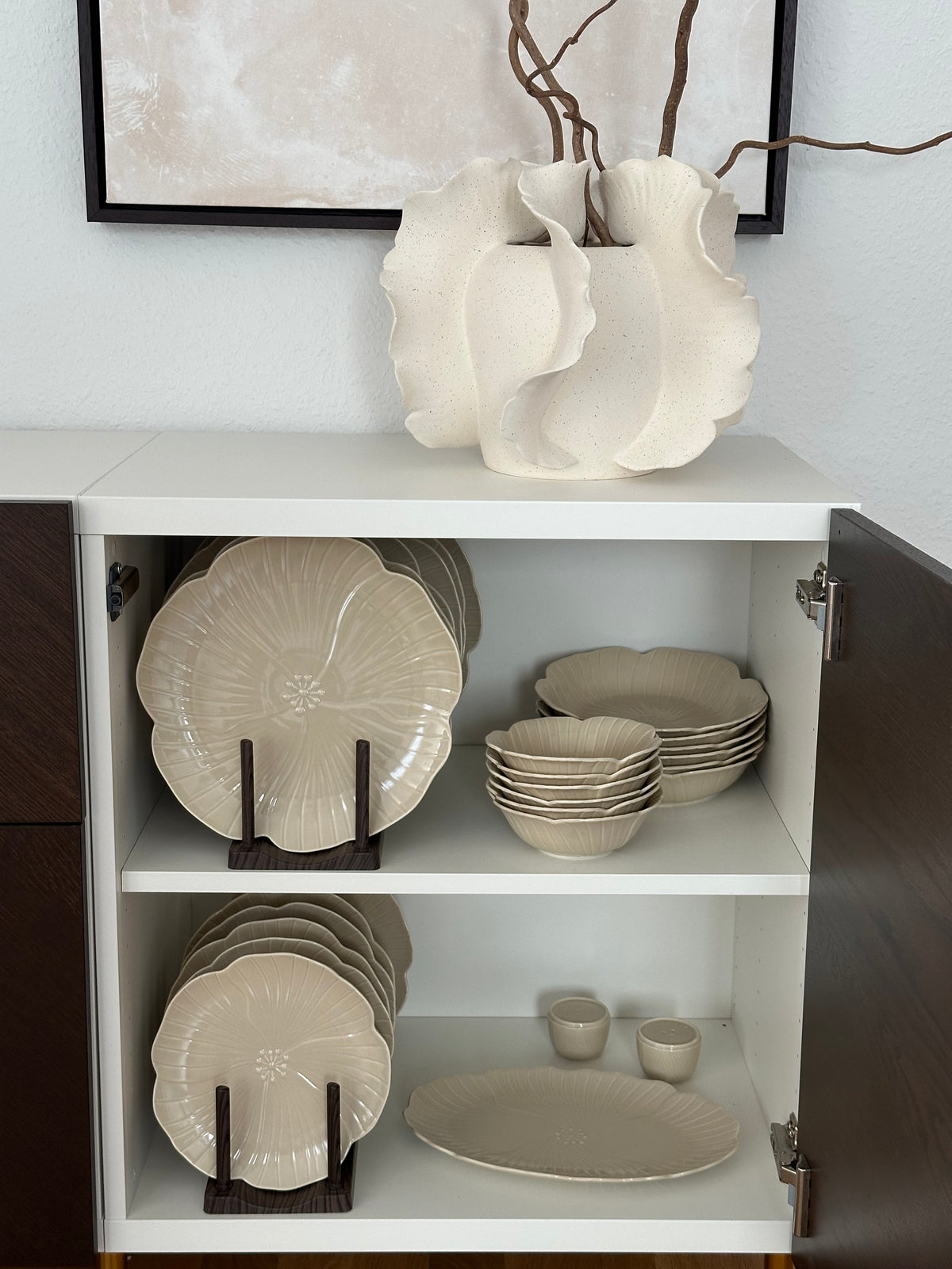 Bricard Florange Dinerset Taupe – 27-Delig Porseleinen Serviesset voor 6 Personen