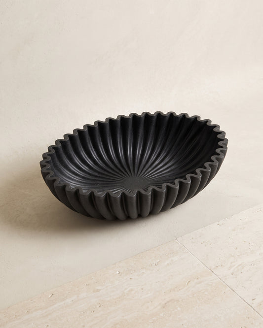 Floré – Ovale Decoratieve Schaal Zwart