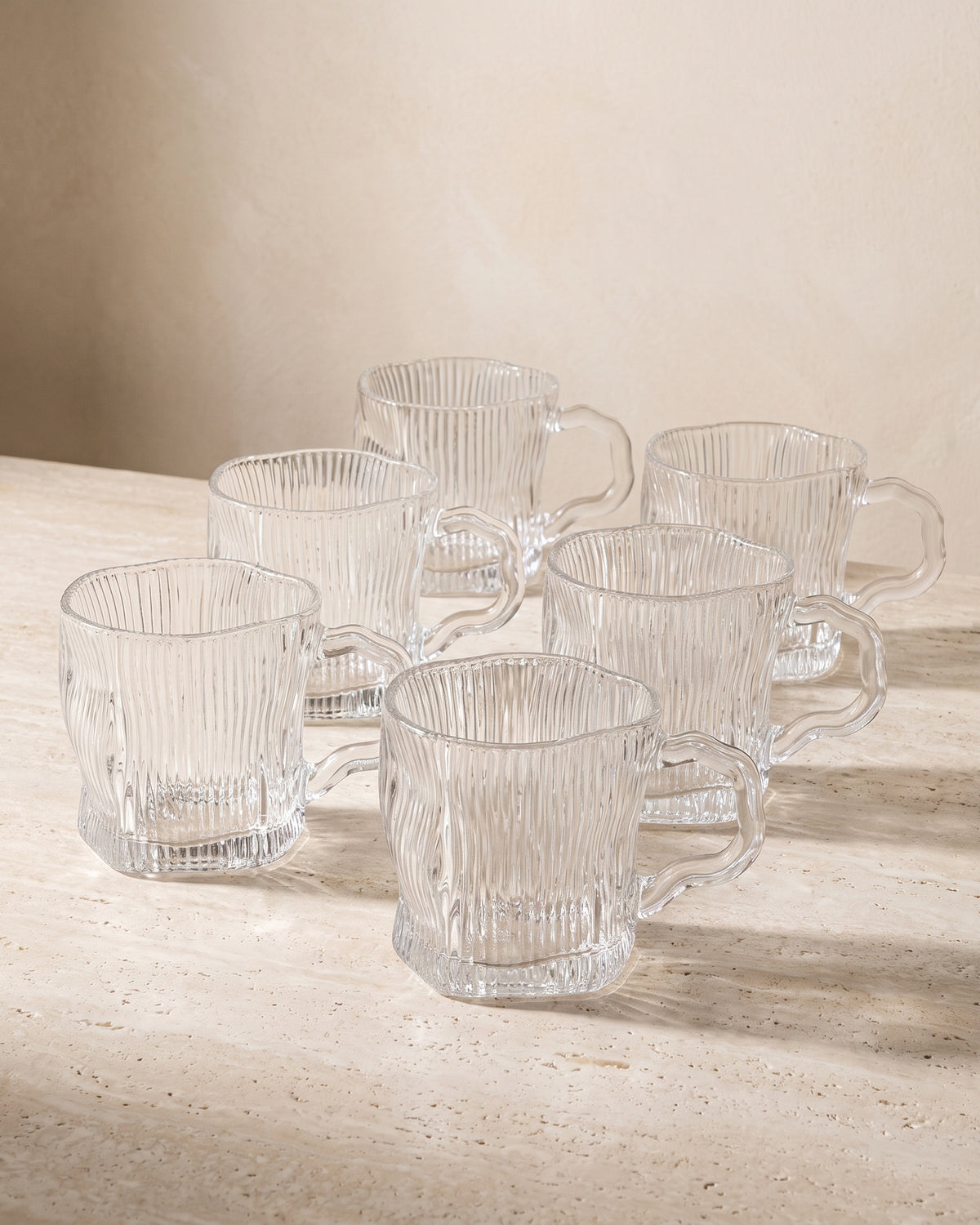 Diamond Clear Lines - Mug Glas - 6 Stuks