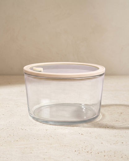 Vershoudbak rond |  1650ml | Beige-transparant