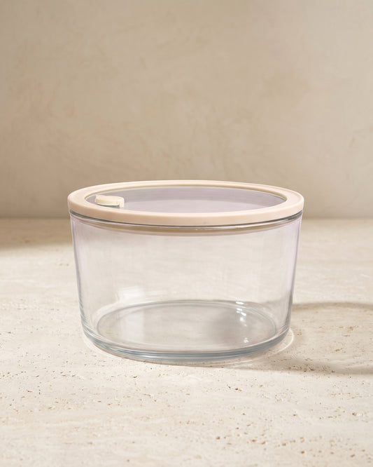 Vershoudbak rond |  1650ml | Beige-transparant