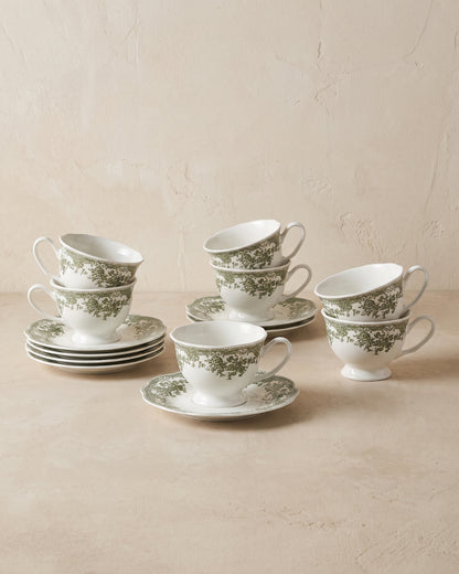 Vintage koffieset Groen 12-delig
