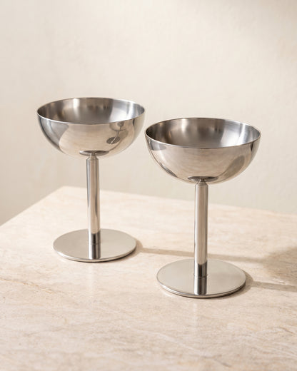 Aura rvs coupe | 2 stuks | 9 cm