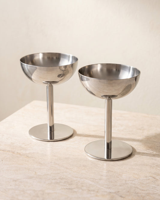 Aura rvs coupe | 2 stuks | 9 cm