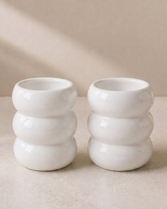 Wave Bubble Mok - Wit - 2 stuks - 400ml