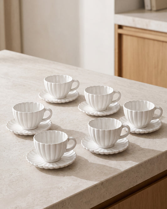 Bloomy 12-delige theekopjes set voor 6 personen | 220 ml
