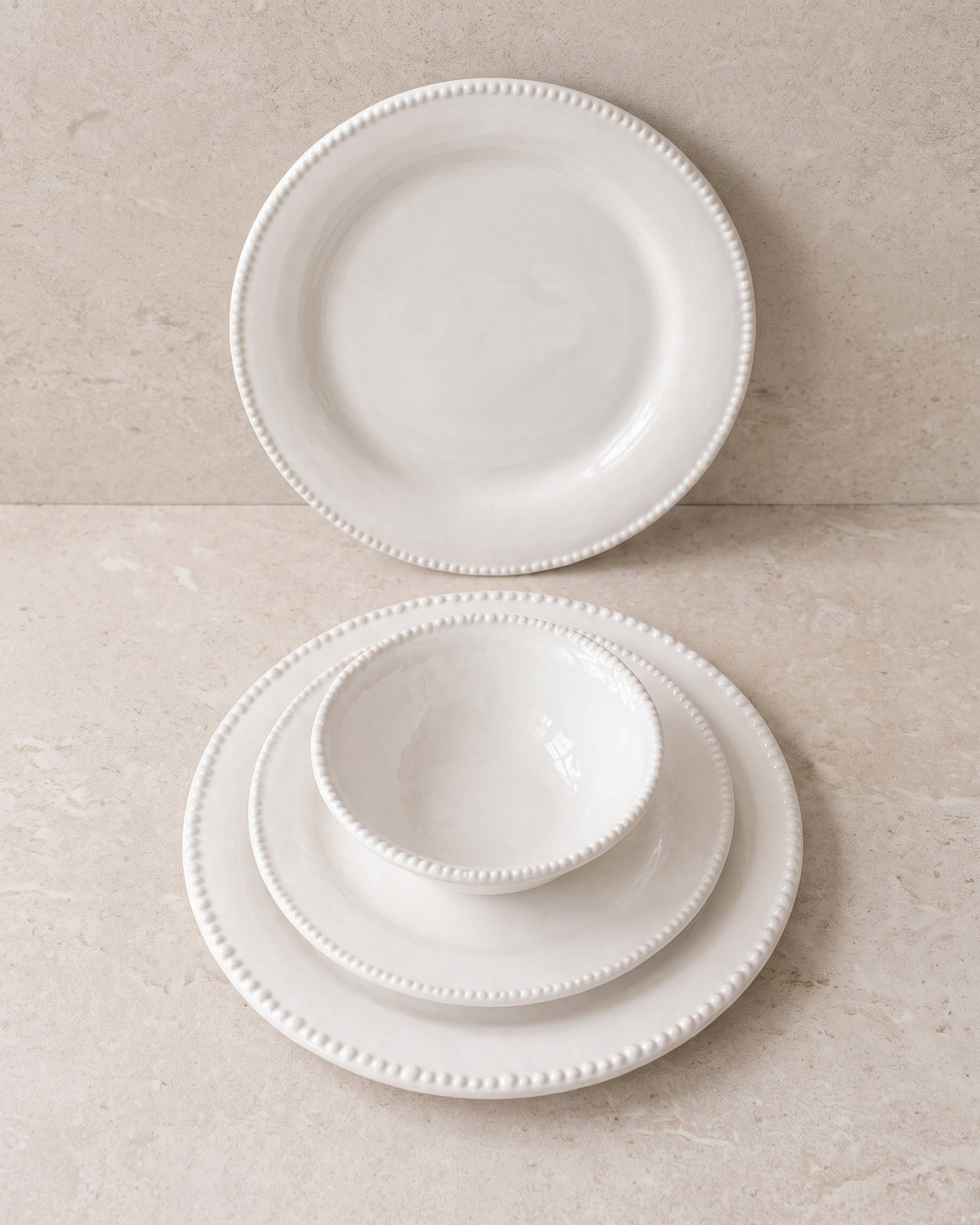 Pearly serviesset 24-delig voor 6 personen – Wit