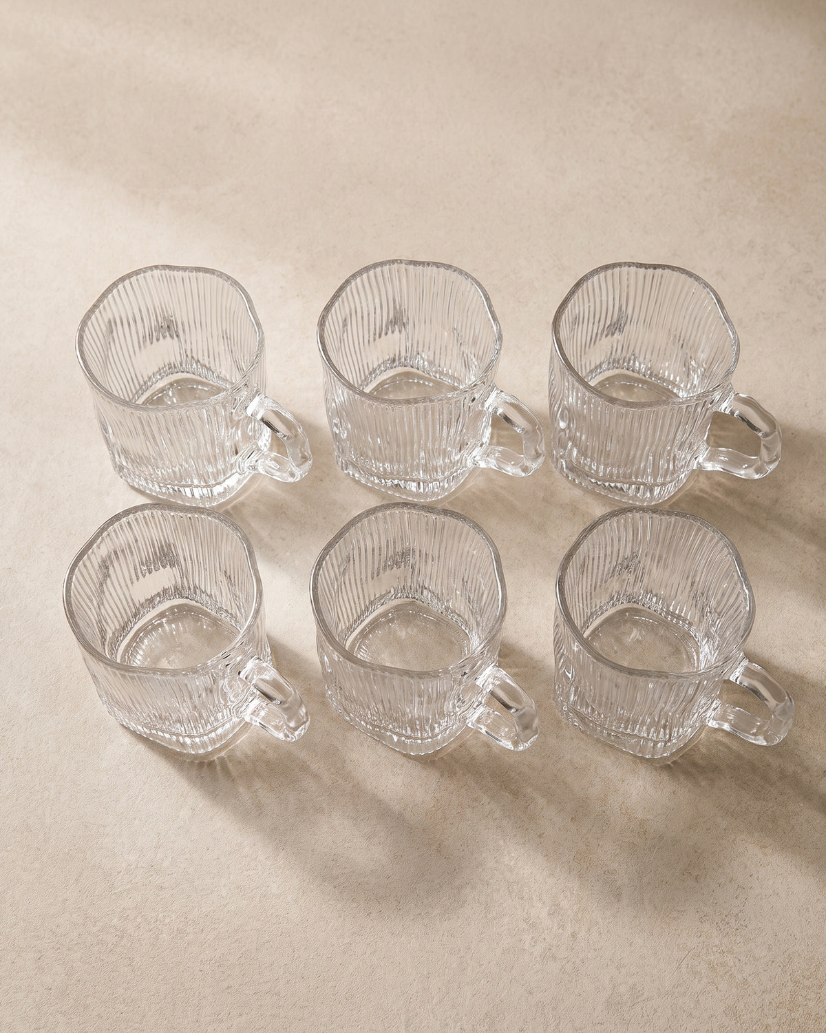 Diamond Clear Lines - Mug Glas - 6 Stuks