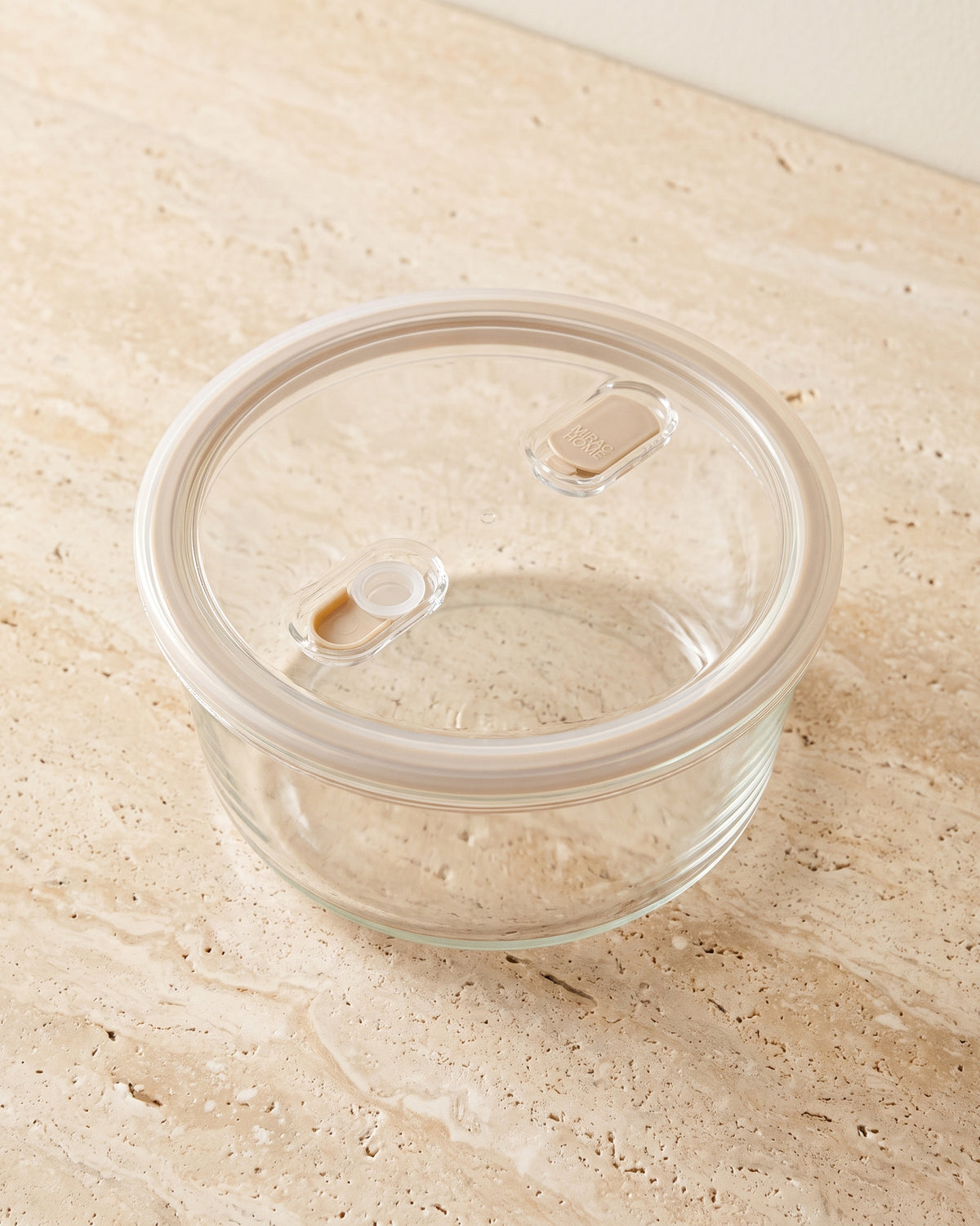Vershoudbak rond |  1650ml | Beige-transparant