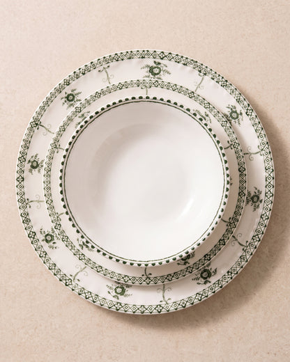 Tulp dinerset | groen wit | 6 persoons