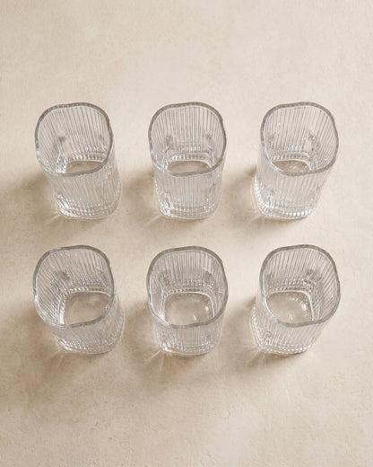 Diamond clear Lines - Longdrink glazen - 6 stuks