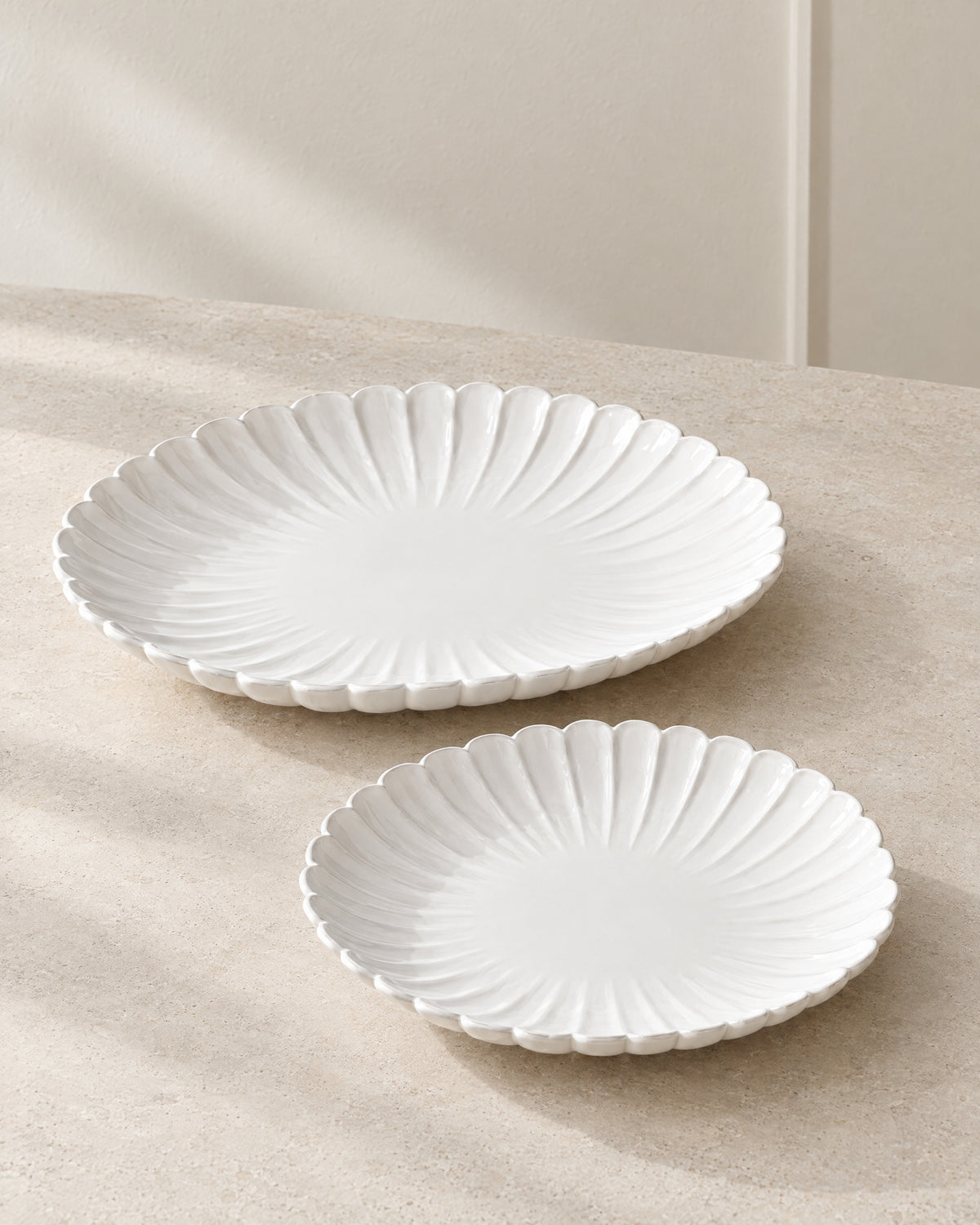 Bloomy Lotus ovalen serveerschaal | 2 adet | 30-36 cm