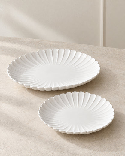 Bloomy Lotus ovalen serveerschaal | 2 adet | 30-36 cm
