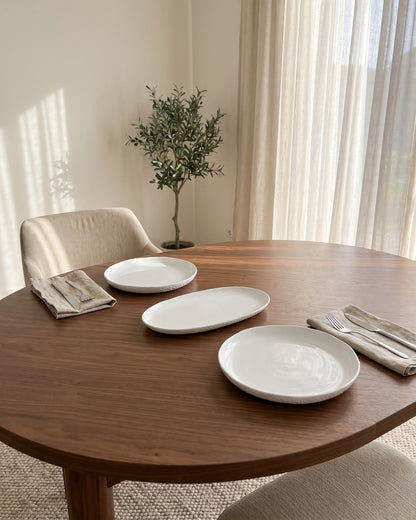 Barles Stone Dinerset | wit-taupe | 6 persoons