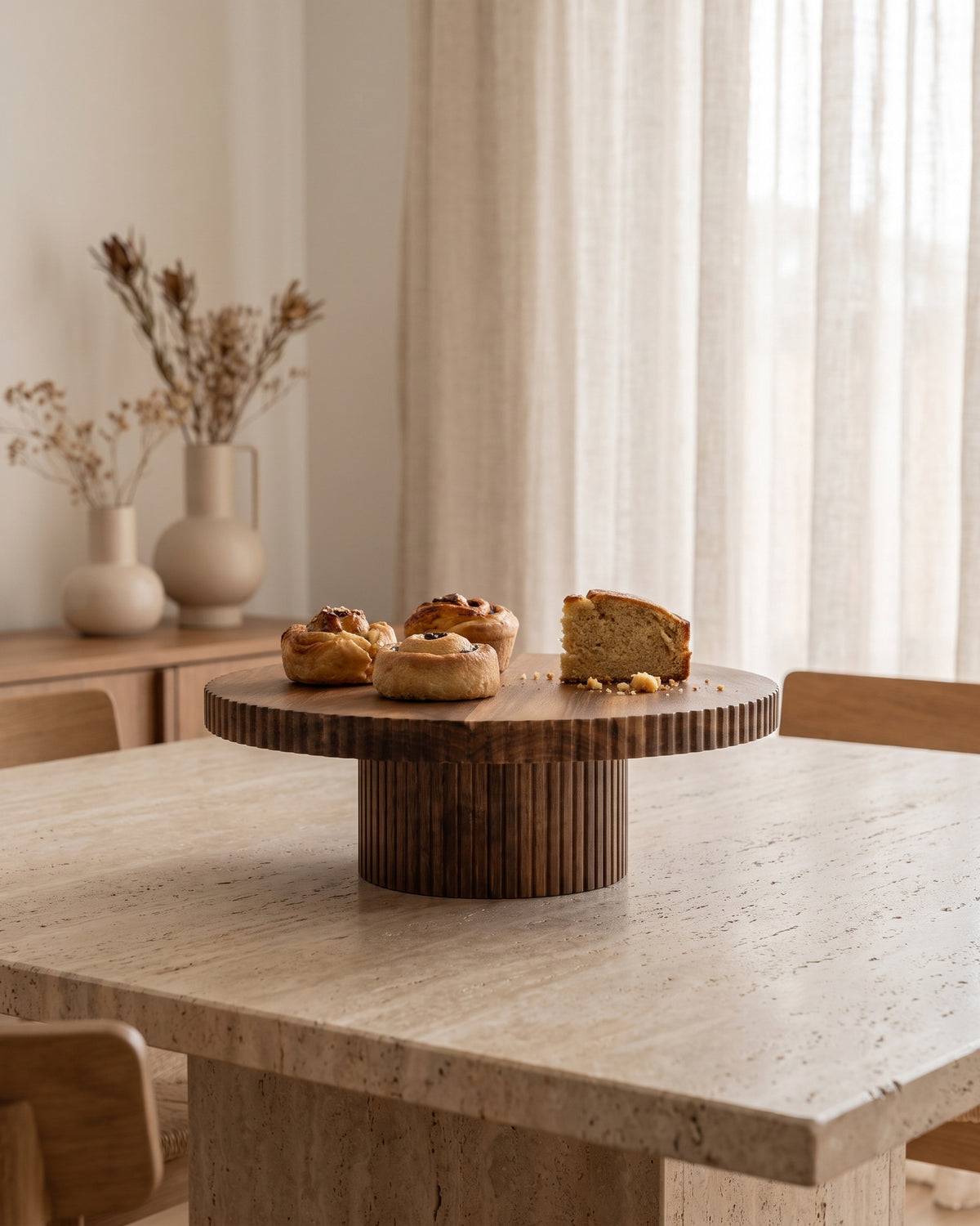 Elora Acacia Serveerplateau  Houten Display Stand 30 cm