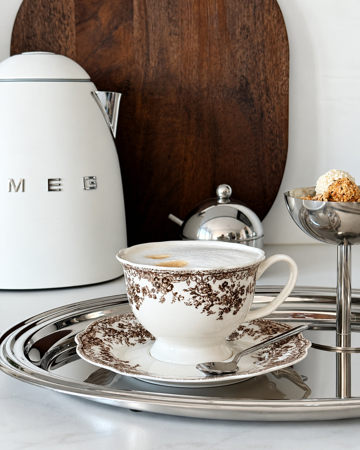Vintage koffieset Bruin 12-delig