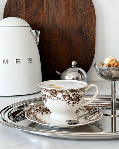 Vintage koffieset Bruin 12-delig
