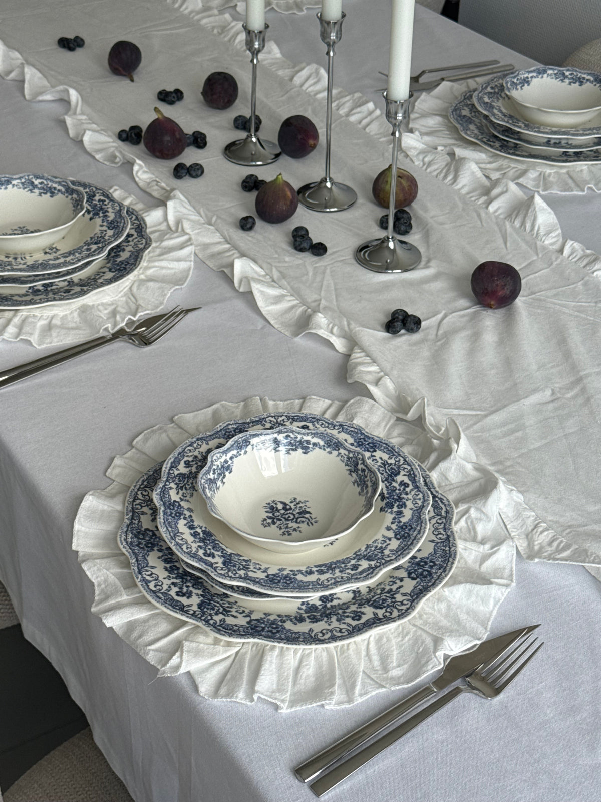 Vintage - Yemek Takımı - 25 Parça - Mavi